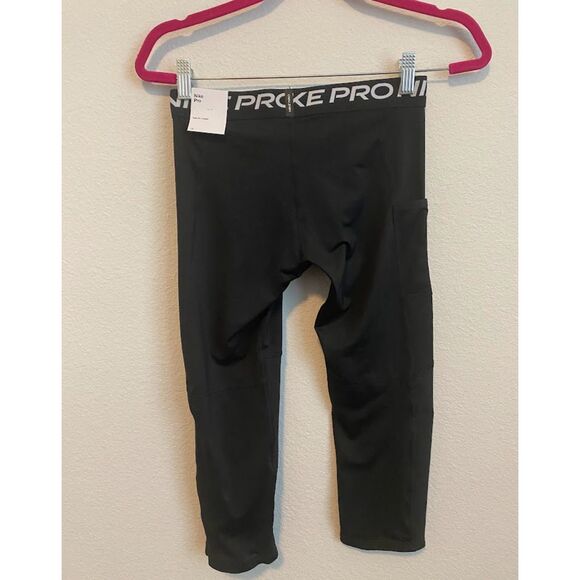 NWT Nike Dri-Fit Pro Boys 3/4 Compression Tights Black Size XL - Picture 3 of 7